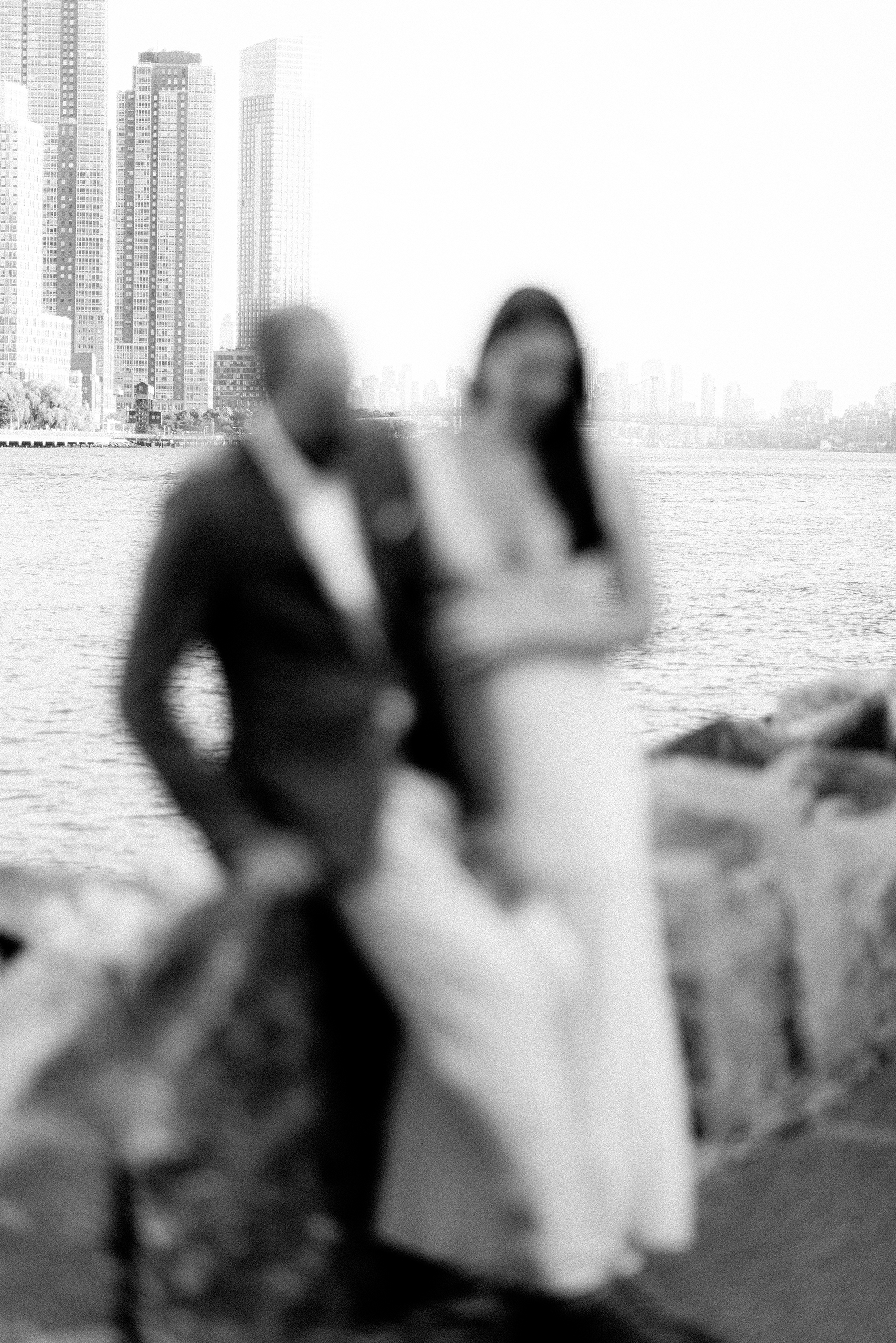 B&W Couple on Stairs